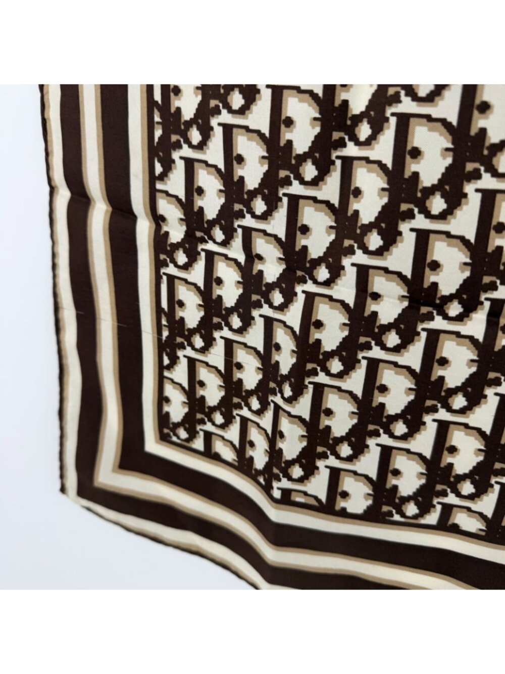 Dior Scarf Brown Silk Vintage - Picture 11 of 15